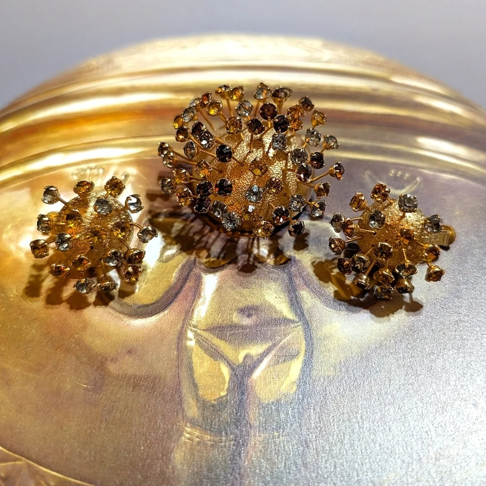 RARE Sputnik Corocraft 1960s Demi Parure